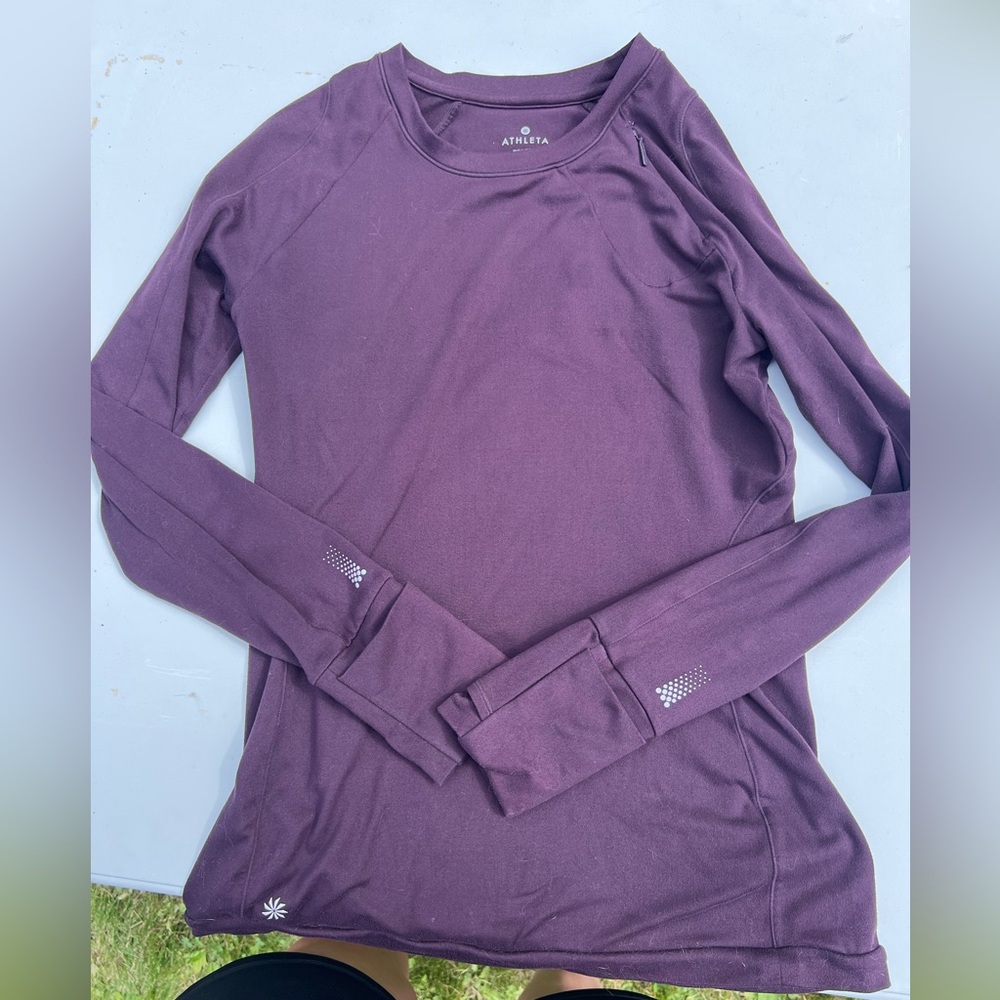 Athleta Purple Long Sleeve Running Tee